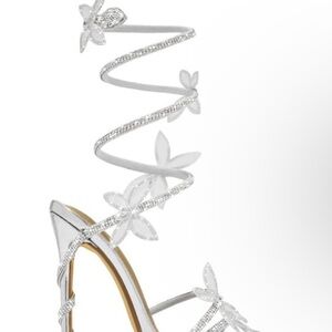 Elegant Silver Strappy Heels